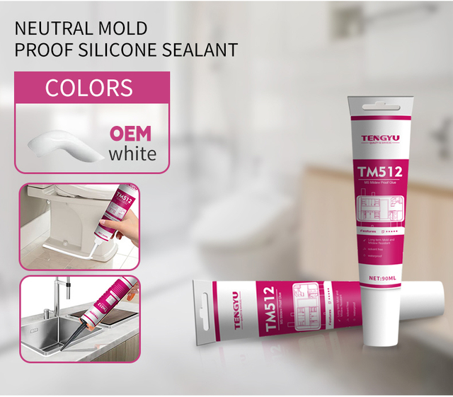 Long Lasting Waterproof Anti-mildew MS Polymer Sealant 300ml in White Color